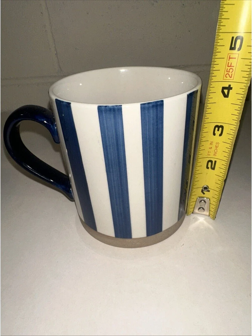 Potters Studio Navy Blue striped Coffee Mug Cup Nautical Theme Replacement